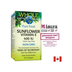Vitamin E Whole Earth & Sea®/ Витамин Е (oт слънчоглед) 400 IU x 90 софтгел капсули Natural Factors