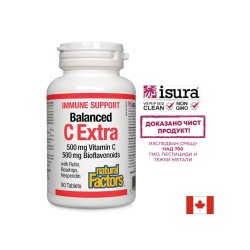 Immune Support Balanced C Extra / Витамин С (500 mg) и биофлавоноиди (500 mg), 90 таблетки Natural Factors