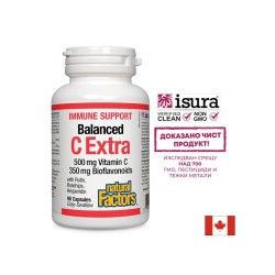 Immune Support Balanced C Extra / Витамин С (500 mg) и биофлавоноиди (350 mg), 90 капсули Natural Factors
