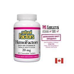 HemoFactors® / Желязо 20 mg х 60 дъвчащи таблетки Natural Factors