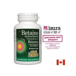 Betaine Hydrochloride / Бетаин Хидрохлорид, 500 mg, 90 капсули Natural Factors
