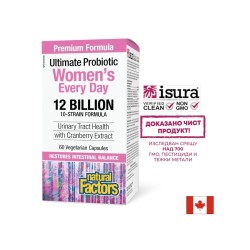 Мултипробиотик за жени - Women`s Multi Probiotic -12 млрд. активни пробиотици, 60 капсули Natural Factors