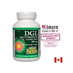 DGL - Deglycyrrhizinated Licorice Root / ДиДжиЕл - Деглициризиран сладник / Женско биле 400 mg х 90 дъвчащи таблетки Natural Factors