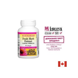 Echinamide® Fresh Herb Extract/ Ехинацея екстракт 250 mg х 90 софтгел капсули Natural Factors