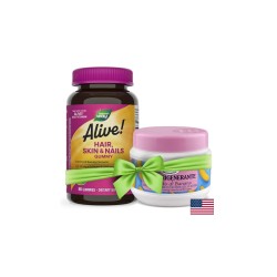 Alive! Hair, Skin & Nails Gummies/ Алайв! Коса, кожа и нокти, 60 желирани таблетки Nature’s Way