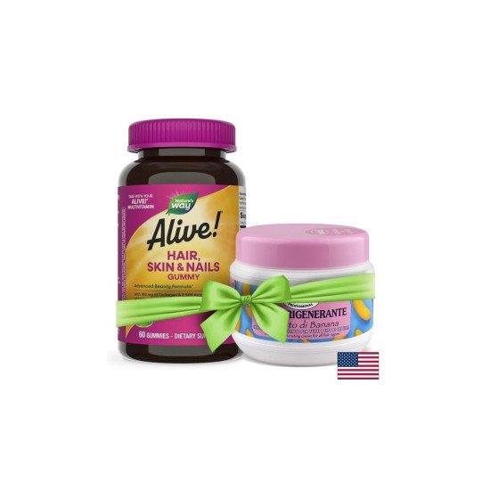 Alive! Hair, Skin & Nails Gummies/ Алайв! Коса, кожа и нокти, 60 желирани таблетки Nature’s Way
