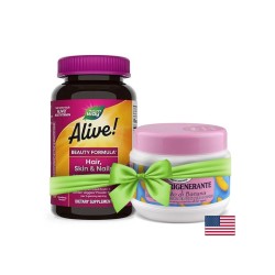 Alive! Hair, Skin & Nails Multivitamin Gummy Premium Formula / Алайв! Коса, кожа и нокти - премиум формула, 60 желирани таблетки Nature’s Way