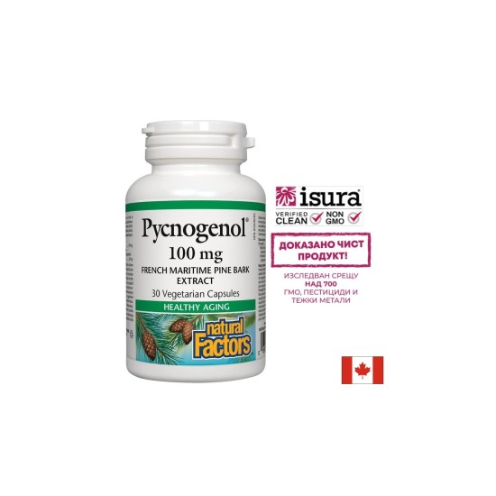 Pycnogenol® - Пикногенол, 100 mg, 30 V-капсули Natural Factors