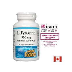 L-Tyrosine/ Л-Тирозин 500 mg х 60 капсули Natural Factors