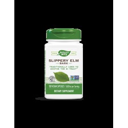 Slippery Elm Bark - Червен бряст (кора) - При раздразнения на стомашната лигавица, 400 mg, 100 капсули Nature’s Way