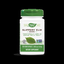 Slippery Elm Bark - Червен бряст (кора) - При раздразнения на стомашната лигавица, 400 mg, 100 капсули Nature’s Way