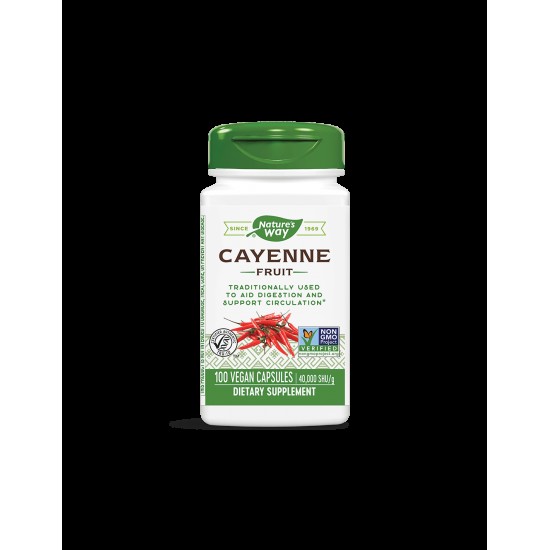 Cayenne Fruit/ Лют червен пипер (плод) 450 mg х 100 капсули Nature’s Way