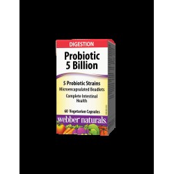 Probiotic/ Пробиотик 5 щама, 5 млрд. активни пробиотици х 60 капсули Webber Naturals