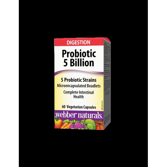 Probiotic/ Пробиотик 5 щама, 5 млрд. активни пробиотици х 60 капсули Webber Naturals