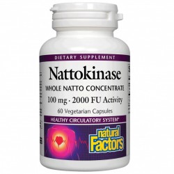 Сърдечно-съдово здраве - Натокиназа Nattokinase Natto Concentrate 2000 FU Activity, 60 капсули Natural Factors