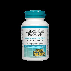 Critical Care Probiotic 9 щама, 100 млрд. активни пробиотици х 30 капсули Natural Factors