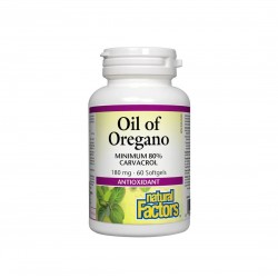 Oil of Oregano Organic/ Риган (масло) 180 mg x 60 софтгел капсули Natural Factors