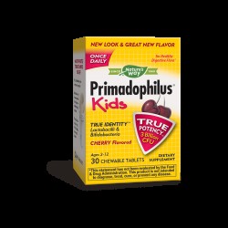 Primadophilus Kids - Примадофилус Кидс 3 млрд. активни пробиотици, 30 дъвчащи таблетки с вкус на череша Nature’s Way