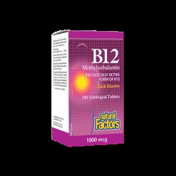 B12 Methylcobalamin/ Витамин В12 (метилкобаламин) x 180 сублингвални таблетки Natural Factors