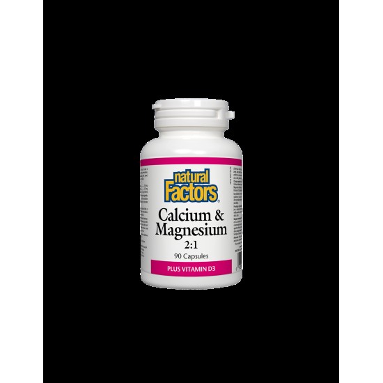 Calcium & Magnesium + Vitamin D3/ Калций и Магнезий + Витамин D3 х 90 капсули Natural Factors