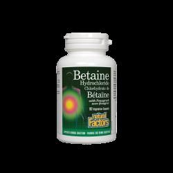 Betaine Hydrochloride / Бетаин Хидрохлорид, 500 mg, 90 капсули Natural Factors