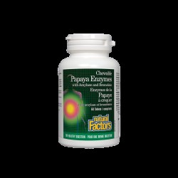 Papaya Enzymes with Amylase and Bromelain - Папая ензими с амилаза и бромелаин, 60 дъвчащи таблетки Natural Factors