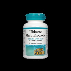 Ultimate Multi Probiotic/ Мулти пробиотик 12 щама, 12 млрд. активни пробиотици х 60 капсули Natural Factors