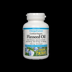 Flaxseed Oil - Ленено масло 1000 mg, 90 софтгел капсули Natural Factors