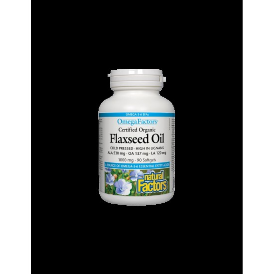 Flaxseed Oil - Ленено масло 1000 mg, 90 софтгел капсули Natural Factors