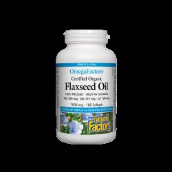 Flaxseed Oil/ Ленено масло 1000 mg х 180 софтгел капсули Natural Factors