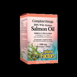 Salmon Oil 100% Wild Alaskan/ Дива сьомга (масло) от Аляска 1300 mg х 90 софтгел капсули Natural Factors