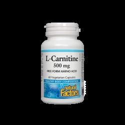 L-Carnitine/ Л-Карнитин 500 mg х 60 капсули Natural Factors