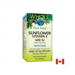 Vitamin E Whole Earth & Sea®/ Витамин Е (oт слънчоглед) 400 IU x 90 софтгел капсули Natural Factors