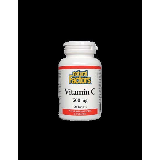 Vitamin C/ Витамин C 500 mg + Шипка и Биофлавони х 90 таблетки Natural Factors