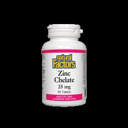 Zinc Chelate/ Цинк (хелат) 25 mg х 90 таблетки Natural Factors