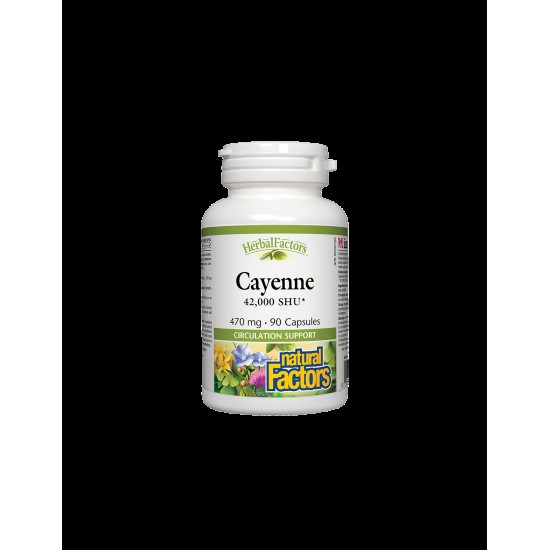 Cayenne 42 000 SHU/ Лют червен пипер 470 mg х 90 капсули Natural Factors