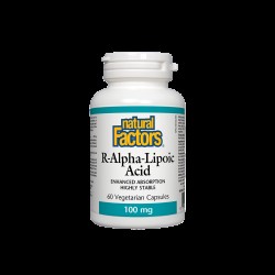 R-Alpha-Lipoic Acid/ Алфа-липоева киселина (R-форма) 100 mg x 60 капсули Natural Factors