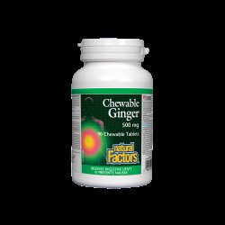 Ginger Chewable/ Джинджифил 500 mg х 90 дъвчащи таблетки Natural Factors