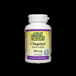 Ubiquinol Active CoQ10/ Убиквинол Активен Коензим 100 mg x 60 софтгел капсули Natural Factors