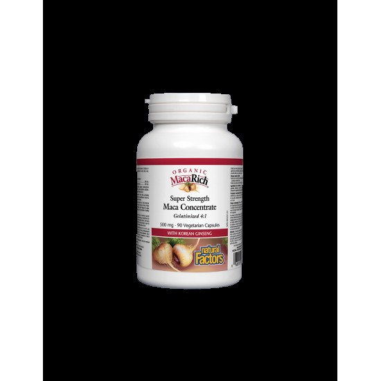 MacaRich® Organic Maca Concentrate 4:1/ Мака 500 mg х 90 капсули Natural Factors