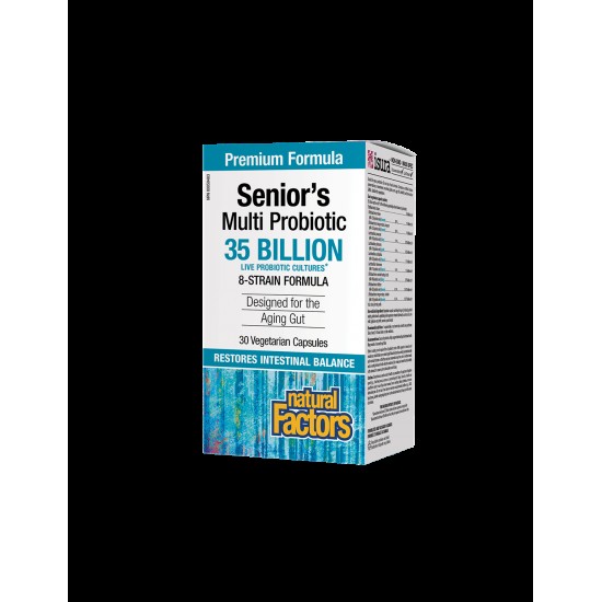 Senior’s Multi Probiotic / Мултипробиотик за възрастни 8 щама, 35 млрд. активни пробиотици х 30 капсули Natural Factors