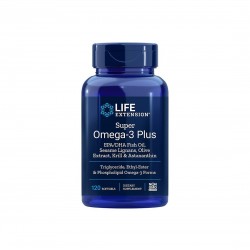 Super Omega-3 Plus / Омега-3 от рибено масло, Крил, Астаксантин, Лигнан от сусам и Маслина х 120 софтгел капсули