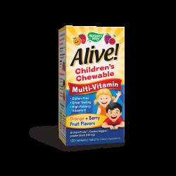 Alive! Children's Chewable Multi-Vitamin / Алайв! Мултивитамини за деца х 120 дъвчащи таблетки Nature’s Way