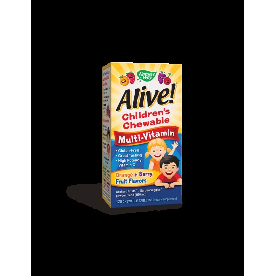 Alive! Children's Chewable Multi-Vitamin / Алайв! Мултивитамини за деца х 120 дъвчащи таблетки Nature’s Way