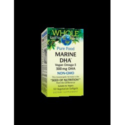 Marine DHA™ Vegan Omega-3 Whole Earth & Sea®/ Веган Омега-3 от микроводорасли 300 mg x 30 софтгел капсули Natural Factors