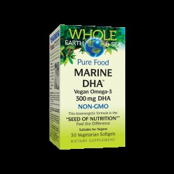 Marine DHA™ Vegan Omega-3 Whole Earth & Sea®/ Веган Омега-3 от микроводорасли 300 mg x 30 софтгел капсули Natural Factors