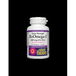 RxOmega-3 Extra Strength / Рибено масло, 1170 mg (600 mg EPA/DHA) х 60 софтгел капсули Natural Factors