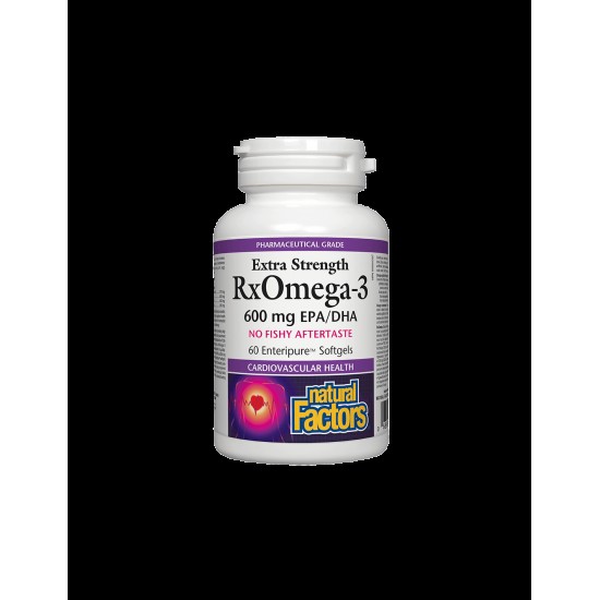 RxOmega-3 Extra Strength / Рибено масло, 1170 mg (600 mg EPA/DHA) х 60 софтгел капсули Natural Factors