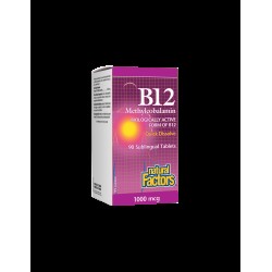 B12 Methylcobalamin/ Витамин В12 (метилкобаламин) 1000 µg, 90 сублингвални таблетки Natural Factors