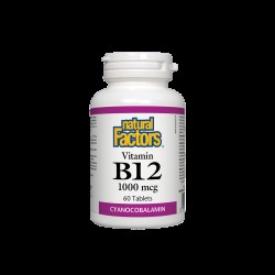 Vitamin B12/ Витамин В12 (цианокобаламин) 1000 mcg х 60 таблетки Natural Factors,